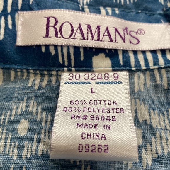 Roaman's button up loose fit blouse size L - Picture 2 of 6